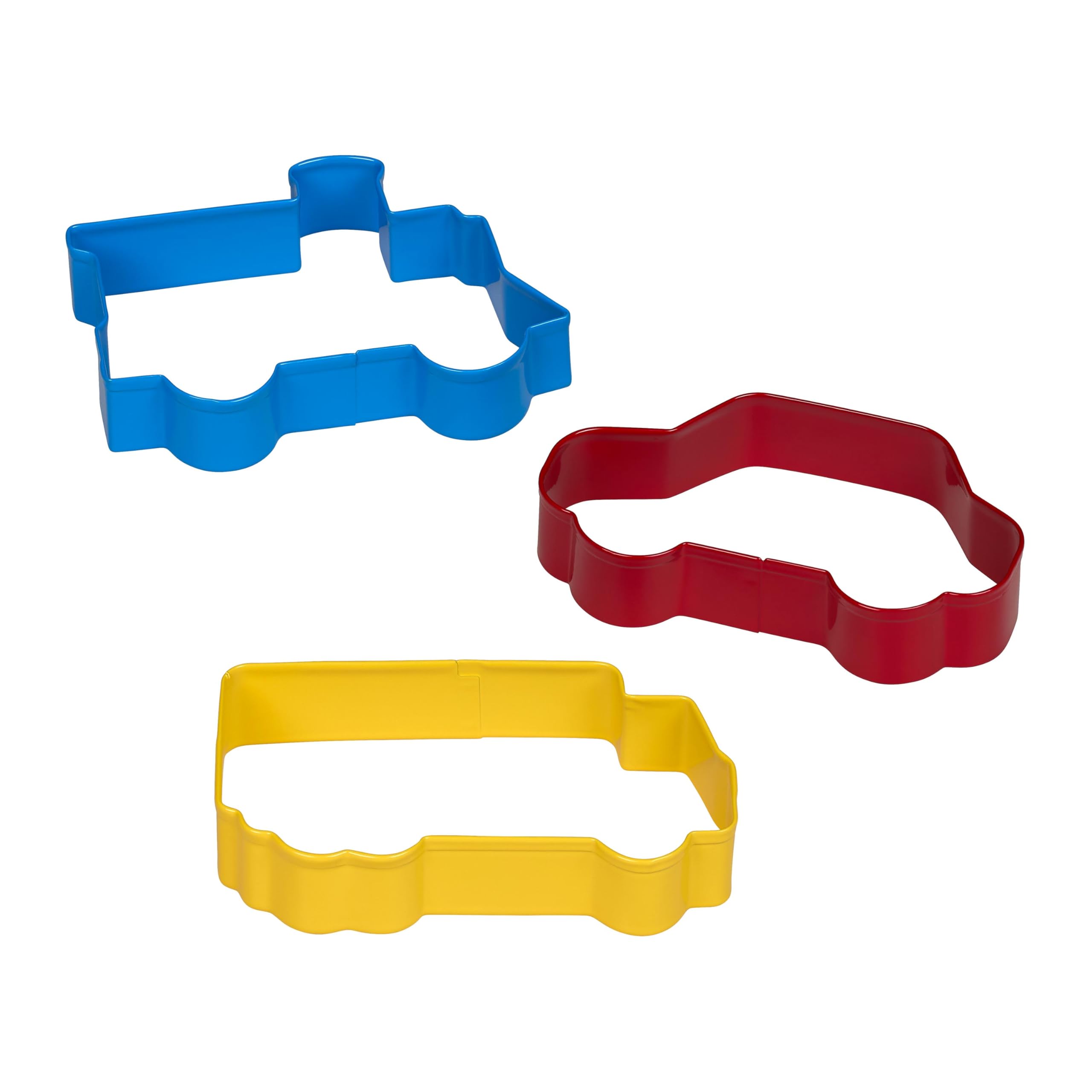 Tala Road and Rail Cookie Cutter Set, Pack of 3 Transport Shapes: Car, Lorry & Train, Steel Biscuit & Fondant Cutters, Baking & Craft Tools — image 1