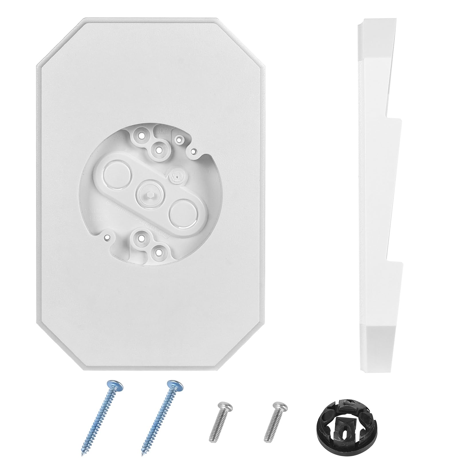 8141DBL Vinyl Siding Mounting Block Kit, Double Outdoor Light Mounting Plate Kit with Built-in Electrical Box Fits 1/2" Lap Double Viny Siding (White)