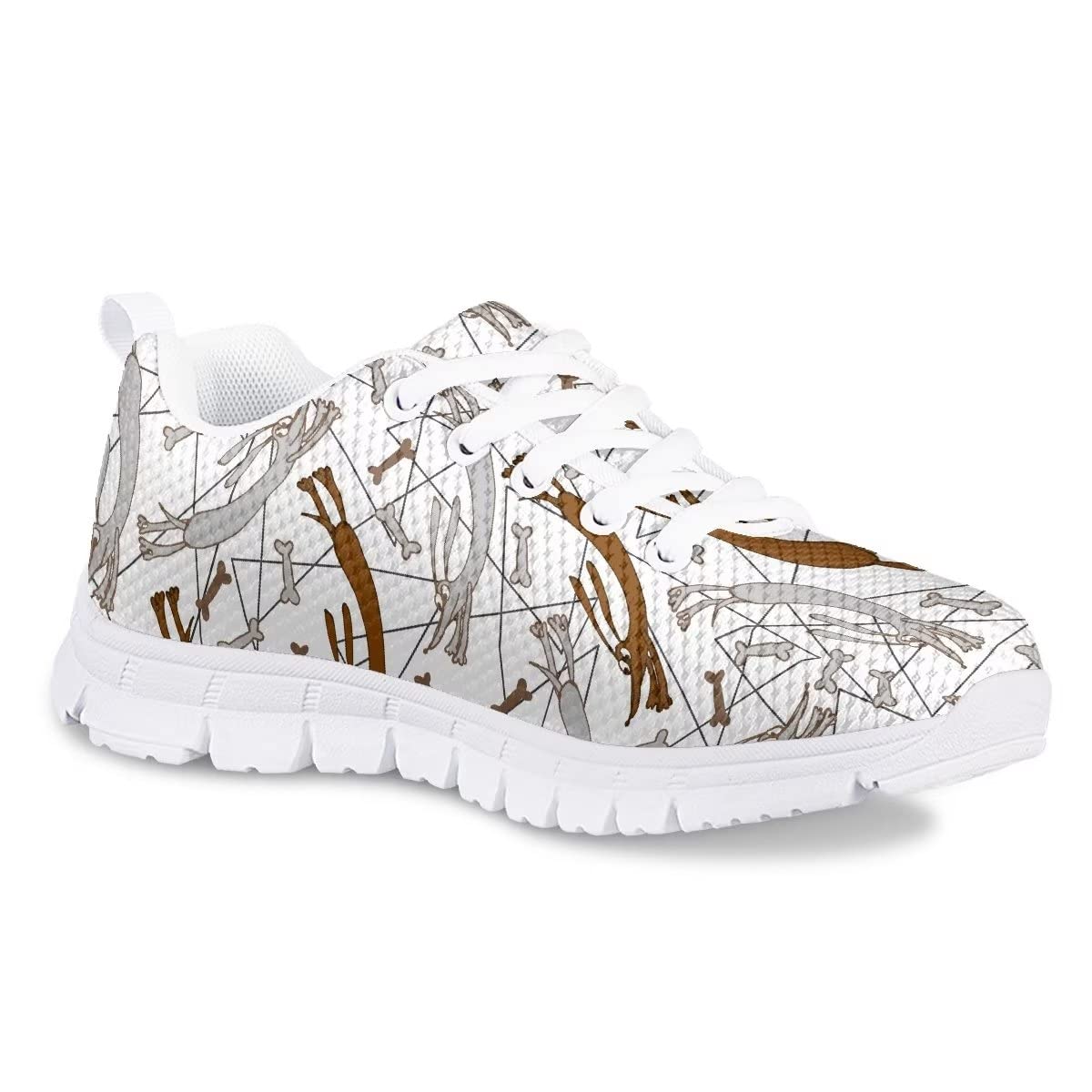 Hawapod Dog Geometric Kids Sneakers for Boys Girls Unisex Running Tennis Shoes Child Lightweight Breathable Sport Athletic Casual School Sneakers