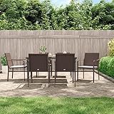 inlife set pranzo da giardino 7 pz con cuscini in polyrattan e acciaio mobili, mobili da giardino (62,5kg)-6946