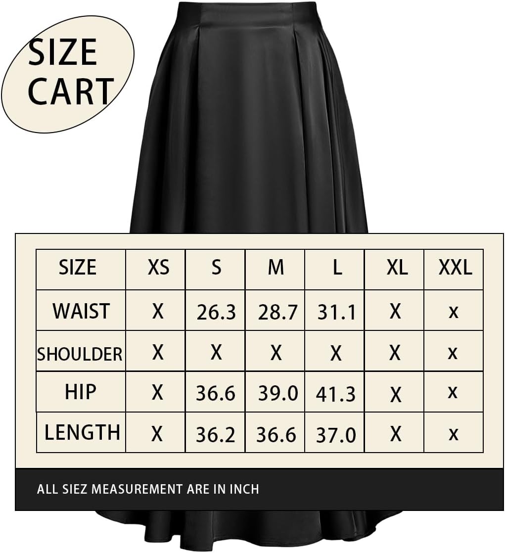 RIHOAS Long Skirts for Women High-Waisted A-Line Skirt Acetate Flowy Pleated for Elegant Office Work Spring Fall - Image 4