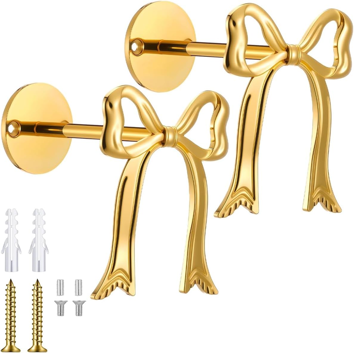 Pack of 2 Elegant Metal Bowknot Curtain Tiebacks Double Holders for Home Decors Sturdy Alloy S Hook for Window Drapery Organization Nonslip Holders