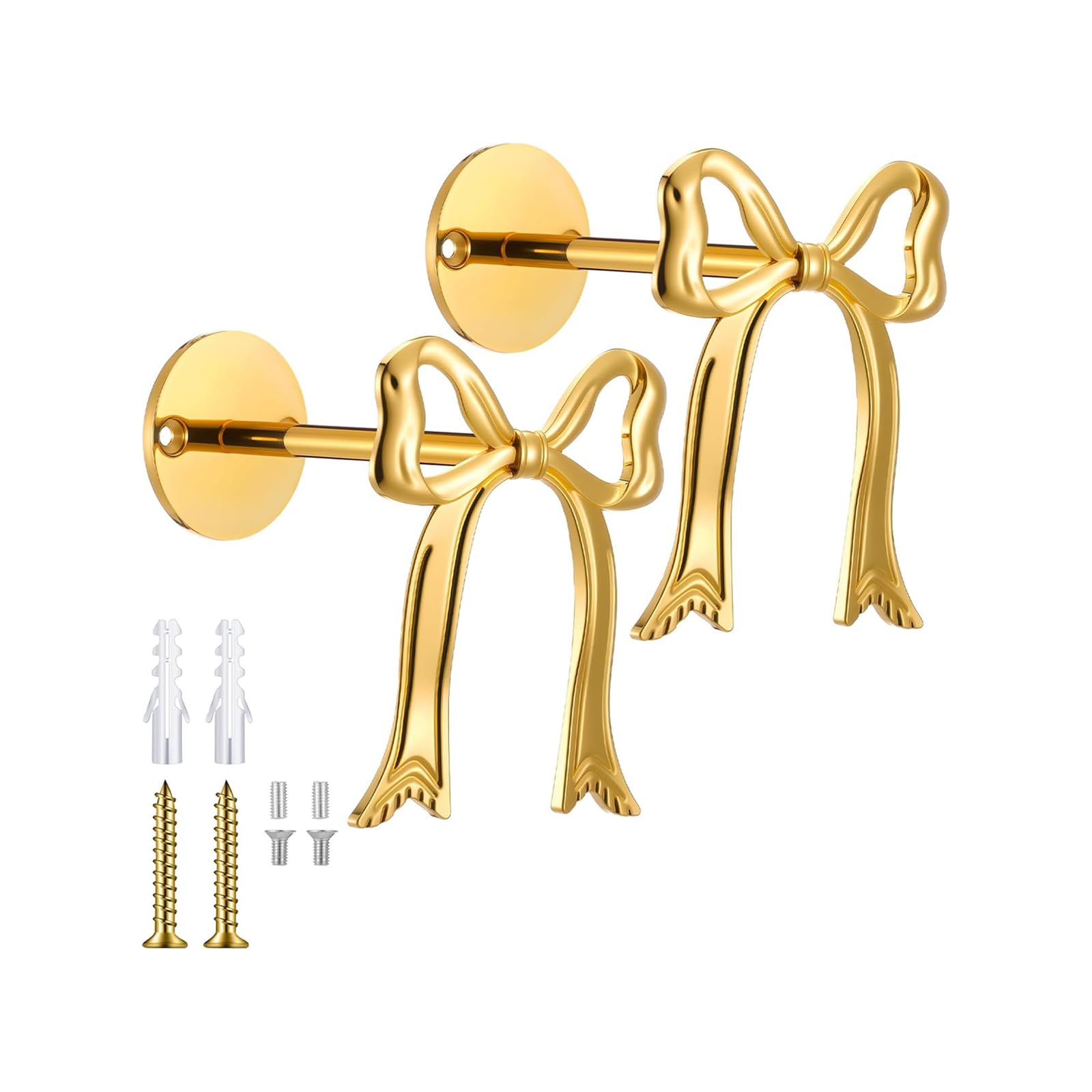 2 Alloy Bowknot Curtain Clips, Metal S Hooks for Home Organizer, Multipurpose Rustproof Hanging Accessories, Sturdy Bowknot Curtain Holder