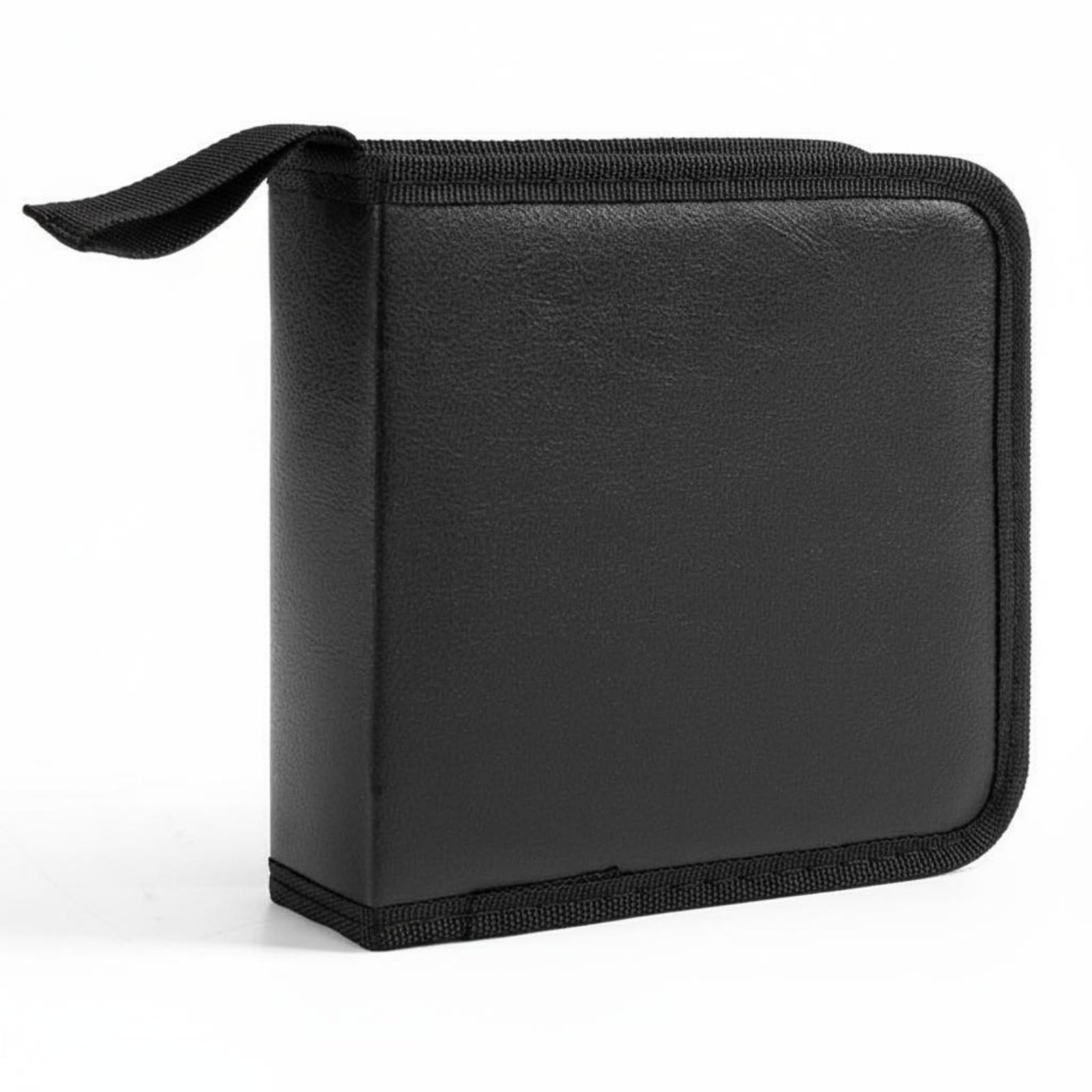 Zipper Closure Portable Cd Storage Book Pu Leather Disc Wallet 40 Case for Car, Travel, Black | Media Cases, Sleeves & Wallets Blank Accessories Drives, Computers/Tablets-image-39