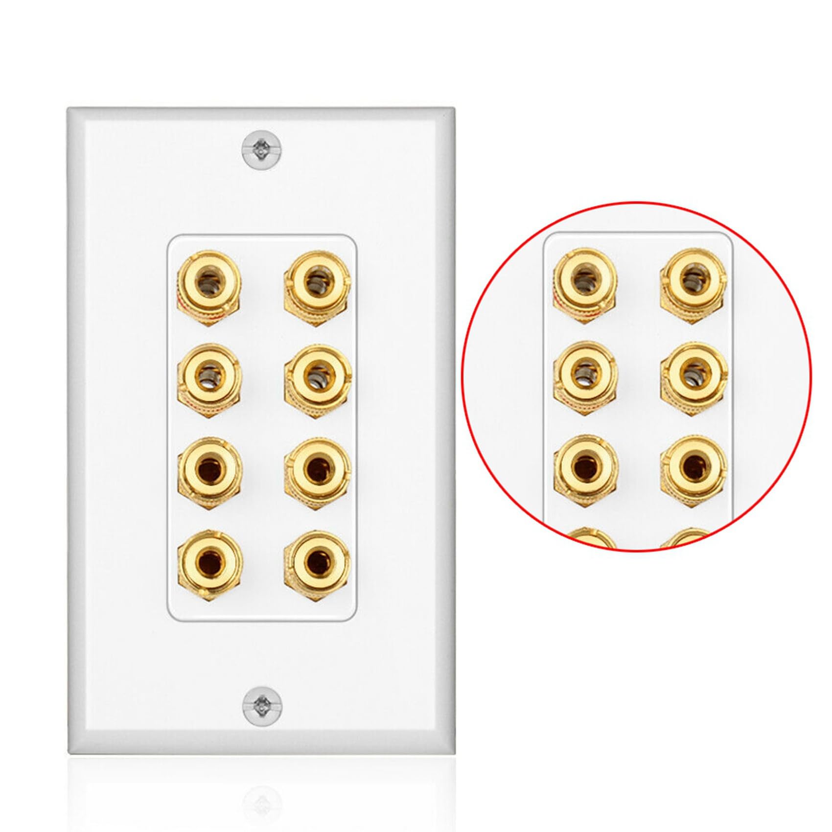 4X Płyta Ścienna do Głośników z 8 Słupkami Płyta Ścienna do Domowego Panel Audio na 4 Głośniki