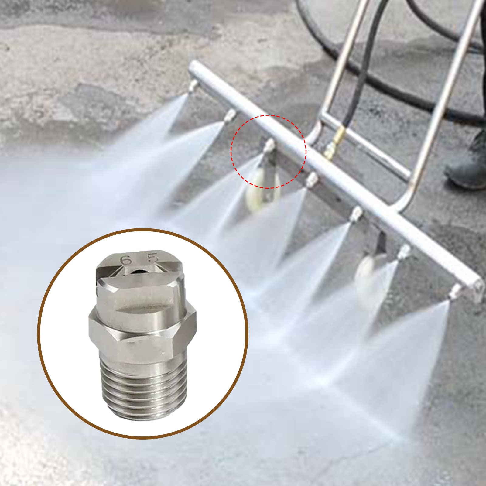 CDIYTOOL 8 ugelli a spruzzo ad alta pressione, 65°, ventola per scopa ad acqua e detergente, punta 1,3 mm, connessione filettata