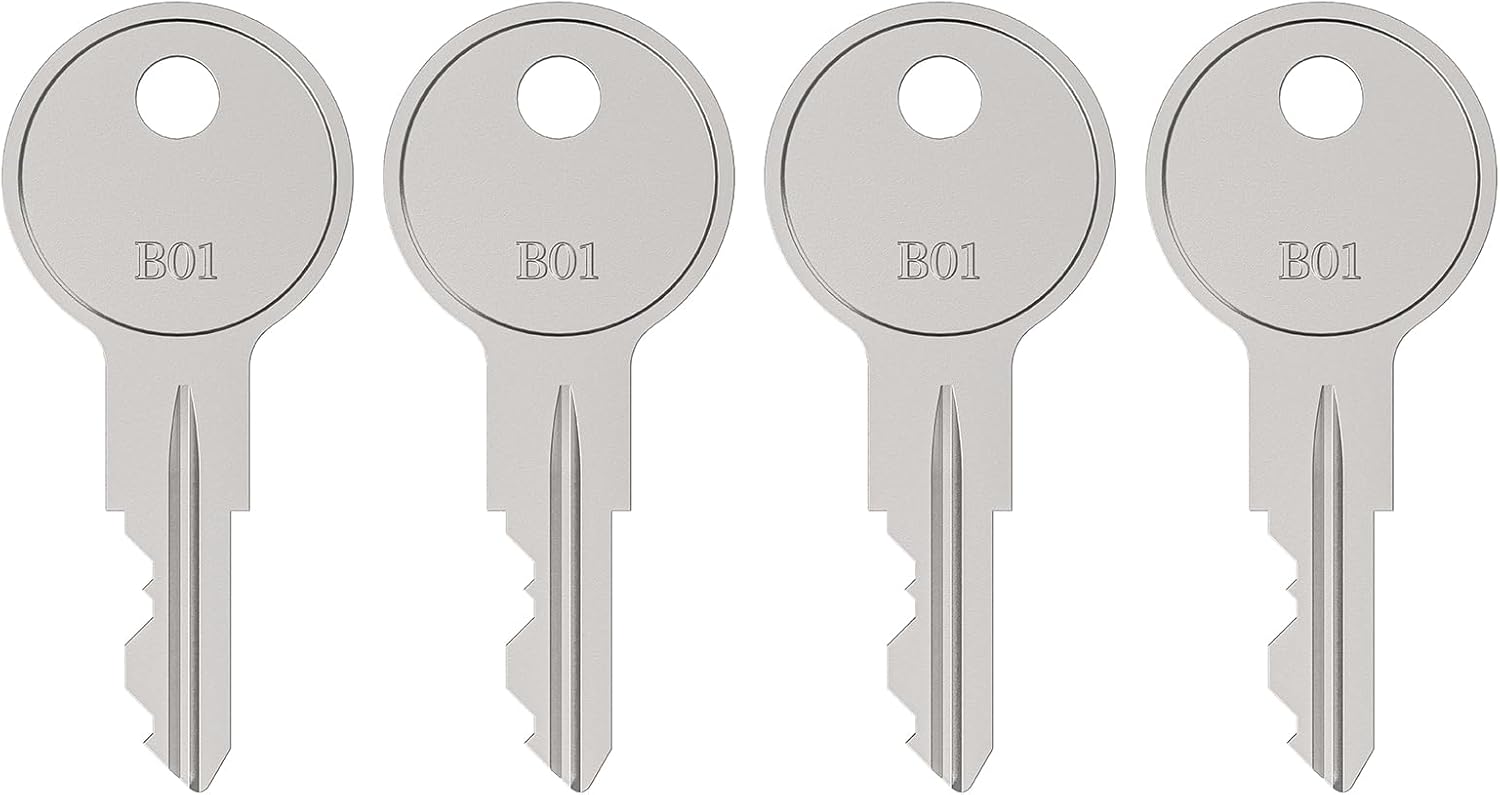 B03 Replacement Keys 4 Pack for Husky & Dewalt Tool Box Lock - Pre-Cut for Tool Chest, Cabinet, Truck Toolbox​​