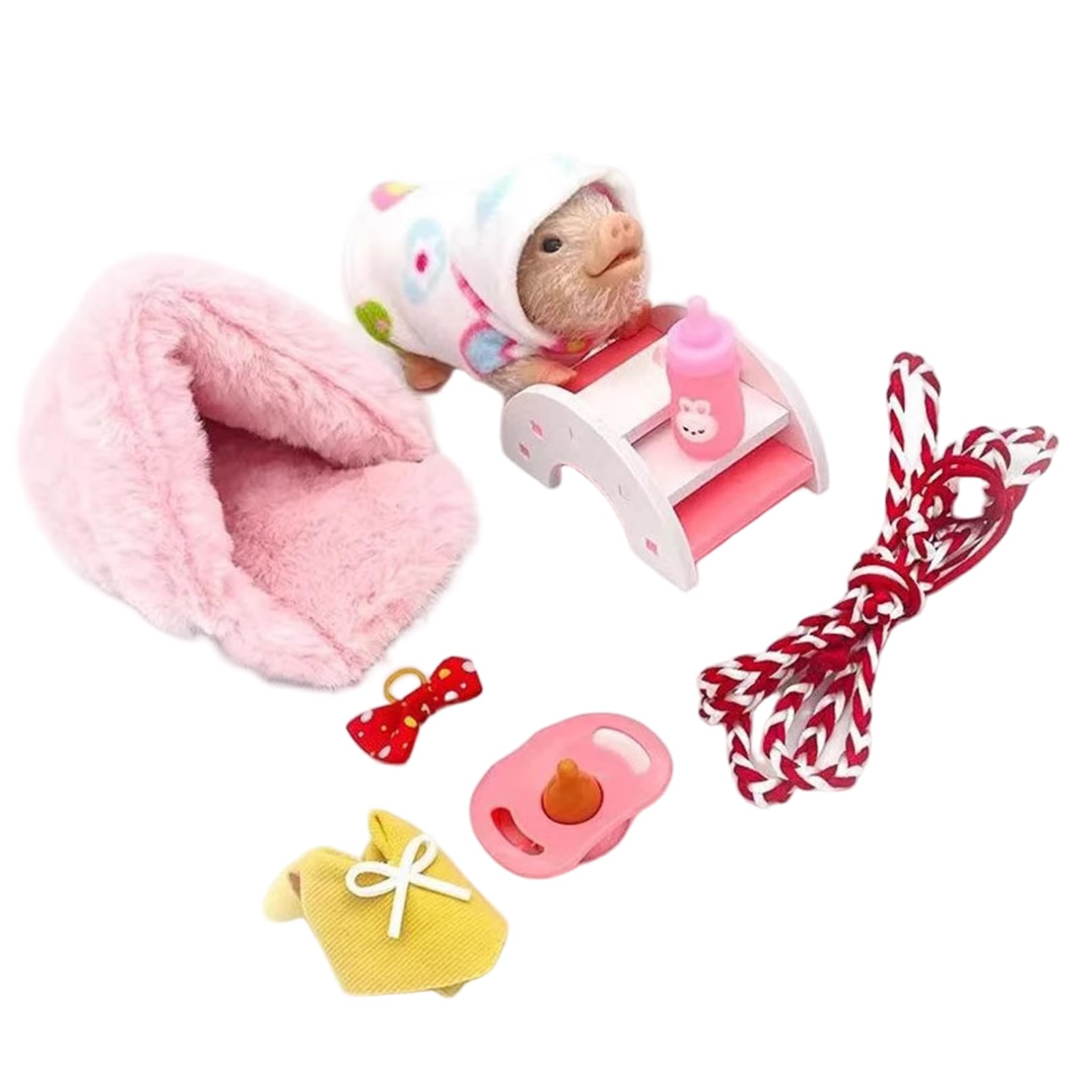 Juguete de Cerdo de Silicona de 5 Pulgadas, Lindo y Realista Juguete de Cerdito con Juego, Figura de Animal de Silicona Suave para niños, niños pequeños, niñas, Juguetes de Animales de Granja