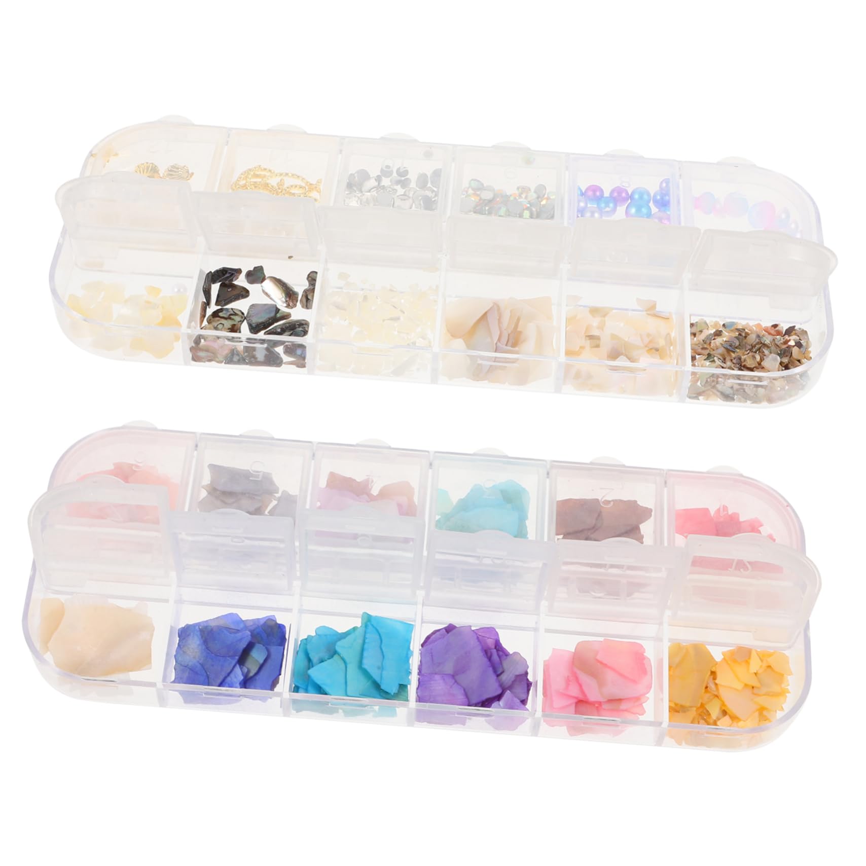 GALPADA 2 Sets Set Nail Tools Nail Art Decorations Shell Manicure Flakes Bulk Nail Art Charms Nail Sequins Cute Nails Charms Nail Art Accessories Nail Art Tools Nail Jewelry Kit