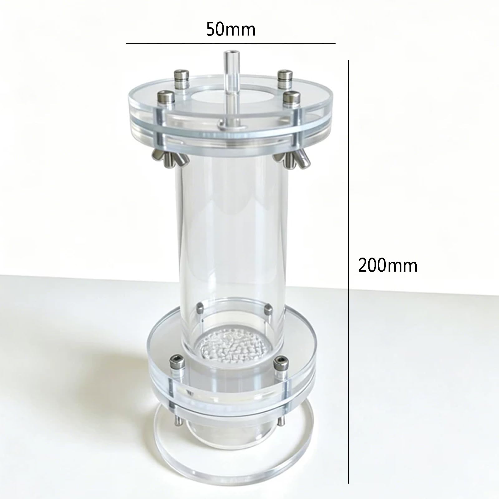 Reactor De Cámara De Medios Filtrantes, Columna De Intercambio Iónico, Columna Visible Acrílica, con Placa Filtrante, para Tratamiento De Agua De Laboratorio
