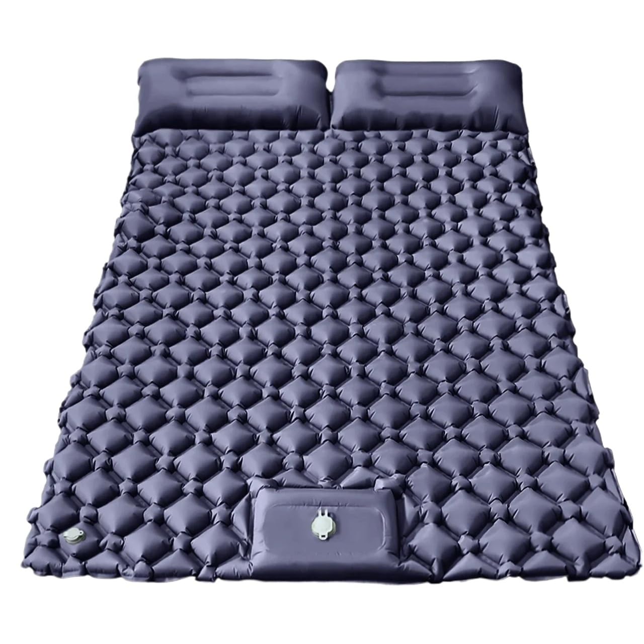 Almohadilla de Camping autoinflable for 2 Personas | Colchoneta doble ultraligera con bomba de pie tipo almohada for acampar al aire libre(Double-NavyBlue)