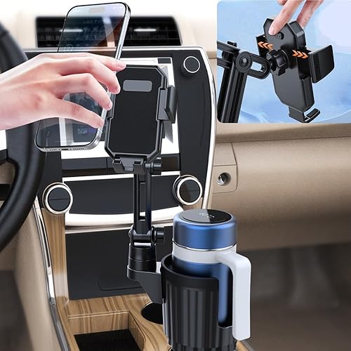 Miniatura 5 de Expansor de portavasos para automóvil de 40 onzas con rotación de 360, base ajustable que se adapta a la mayoría de portavasos y teléfonos,