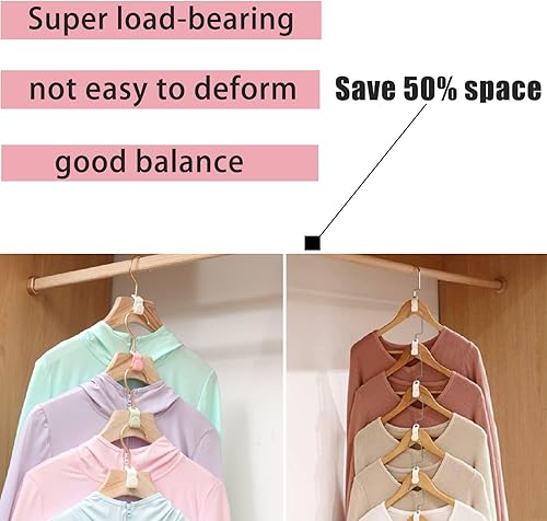 Miniatura 7 de 60 ganchos de conector para colgar ropa, ganchos de plástico, ganchos en cascada, ganchos extensores para perchas resistentes, ahorro de espacio y