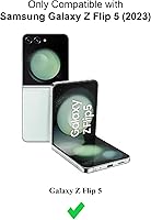 Vista 2 de Funda para Samsung Galaxy Z Flip 5 (2023) Funda De Cuero De La PU Y Carcasa De Parachoques De PC Duro Para Galaxy Z Flip 5 5G - Púrpura