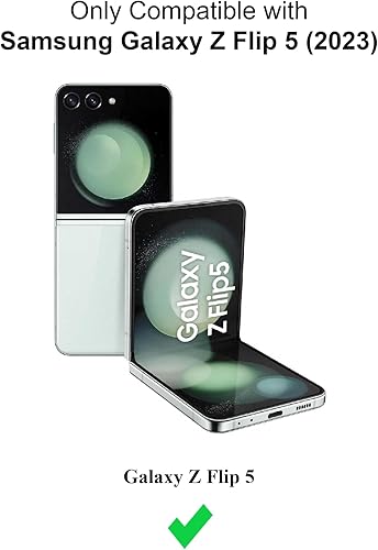 Miniatura 2 de Funda para Samsung Galaxy Z Flip 5 (2023) Funda De Cuero De La PU Y Carcasa De Parachoques De PC Duro Para Galaxy Z Flip 5 5G - Púrpura