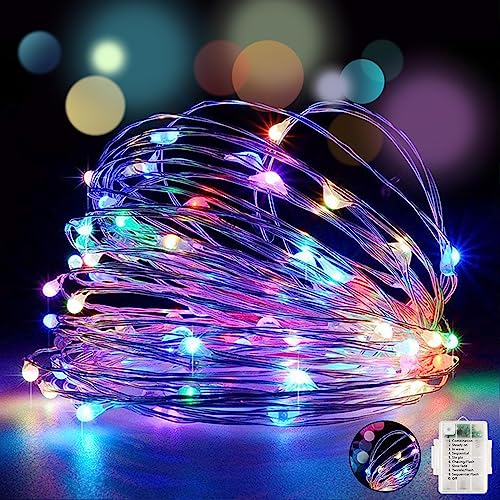 Knayis 60LED Fairy Lights Battery Operated,6M/19FT Fairy Lights with 8 Modes,Copper Wire Battery String Lights Waterproof for Indoor Bedroom Party Wedding Christmas Decoration(Multi-Coloured)