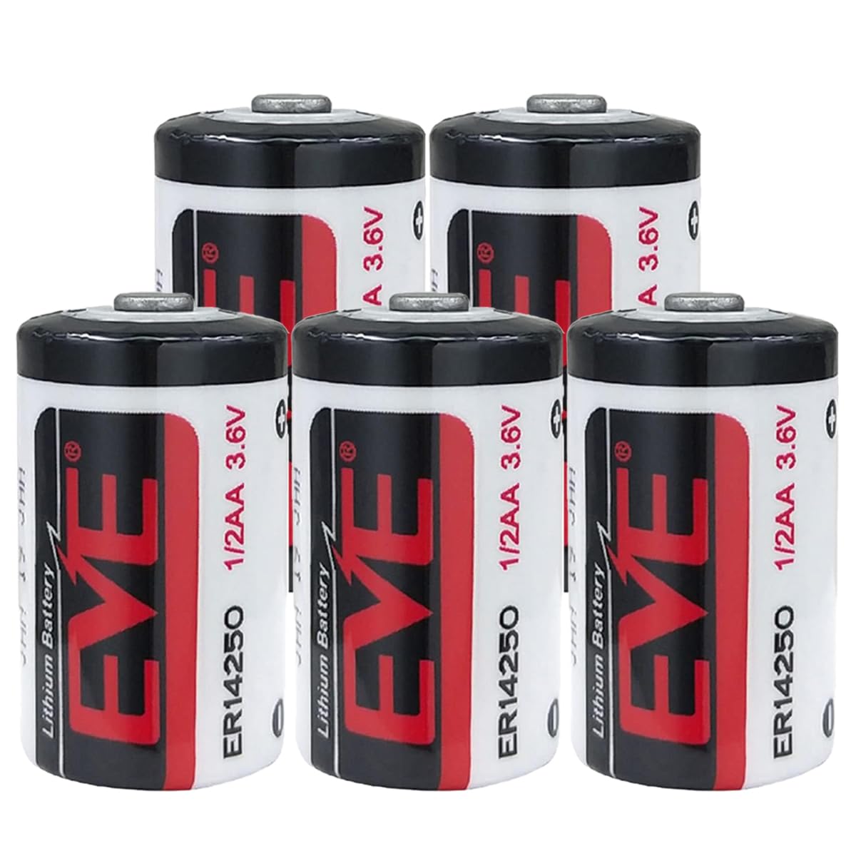 5 Packs EVE ER14250 1/2AA 3.6V Battery 1200mAh LS14250 14250 Battery Non-Rechargeable