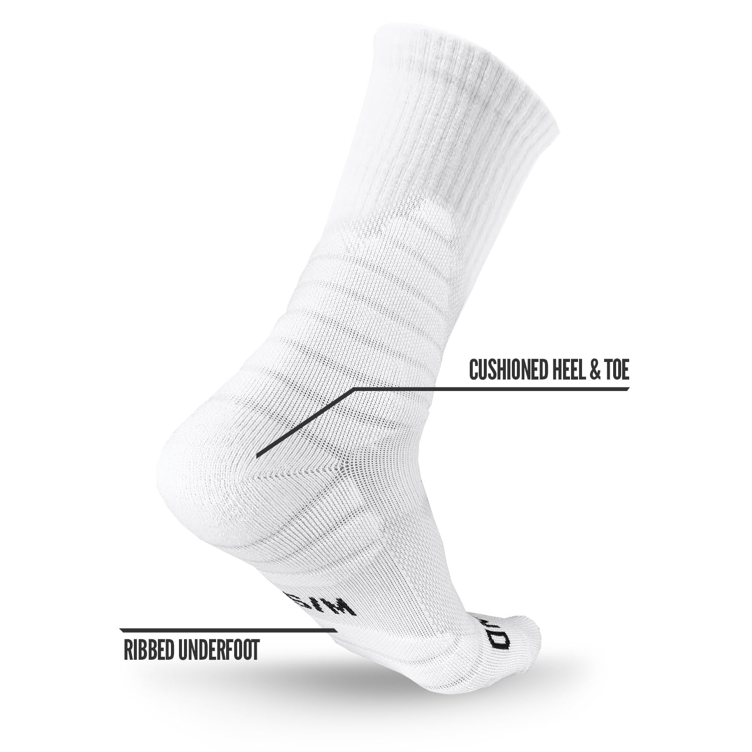 3 Paar Nxtrnd Crew Socken für Herren & Jungen, gepolsterte Basketball- & Fußballsocken