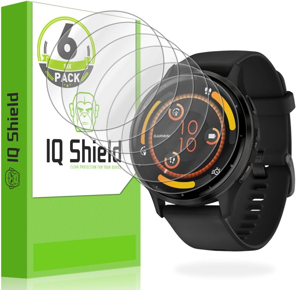 IQShield 6 Pack for Garmin Venu 4 / Venu 3 Screen Protector 45mm - Clear TPU Film for Garmin Venu 45mm Bubble-Free Installation, Full Coverage, Scratch-Resistant, HD Clarity for Ultimate Protection