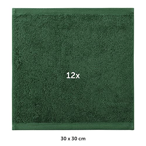 Blumtal Premium Frottier Gästehandtücher Set 12 teilig 100% Baumwolle - Oeko-TEX zertifiziertes Gästehandtuch 12x (30x30 cm) - Ultra… – Ansicht 2