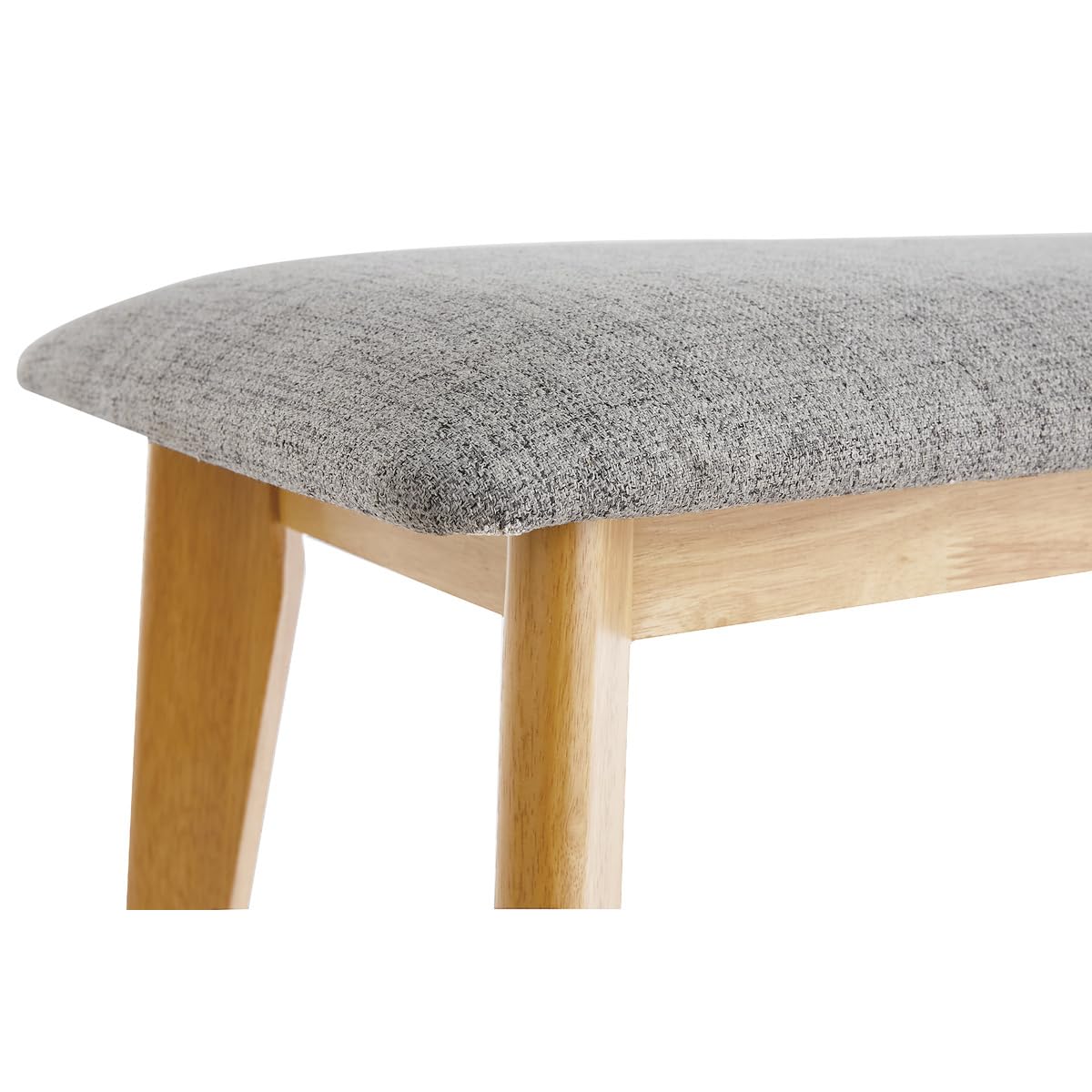 Miliboo Banc scandinave en Tissu Gris Clair et Bois Clair L92 cm ELION