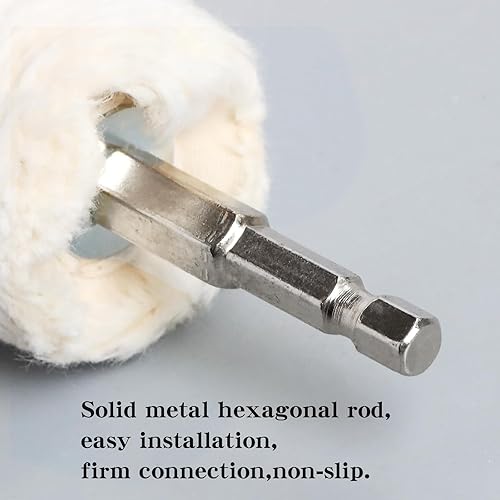 Miniatura 6 de Kit de 10 ruedas de pulido de algodón para taladro, ruedas de pulido para pulido de aluminio, cromo, acero inoxidable, metal, kit de pulido de