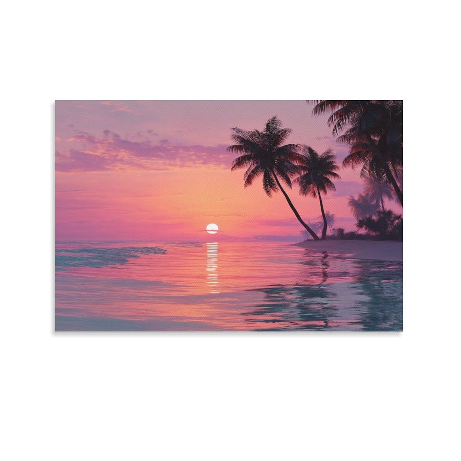 Nqhxlrudc Unframe-Style-12 Beach Sunset Canvas Wall Art Giclee Canvas Cultural Landscape Eclectic Wall Decor Cultural Landscape Artwork Natural For Home Decorations 12X18inch(30X45cm)
