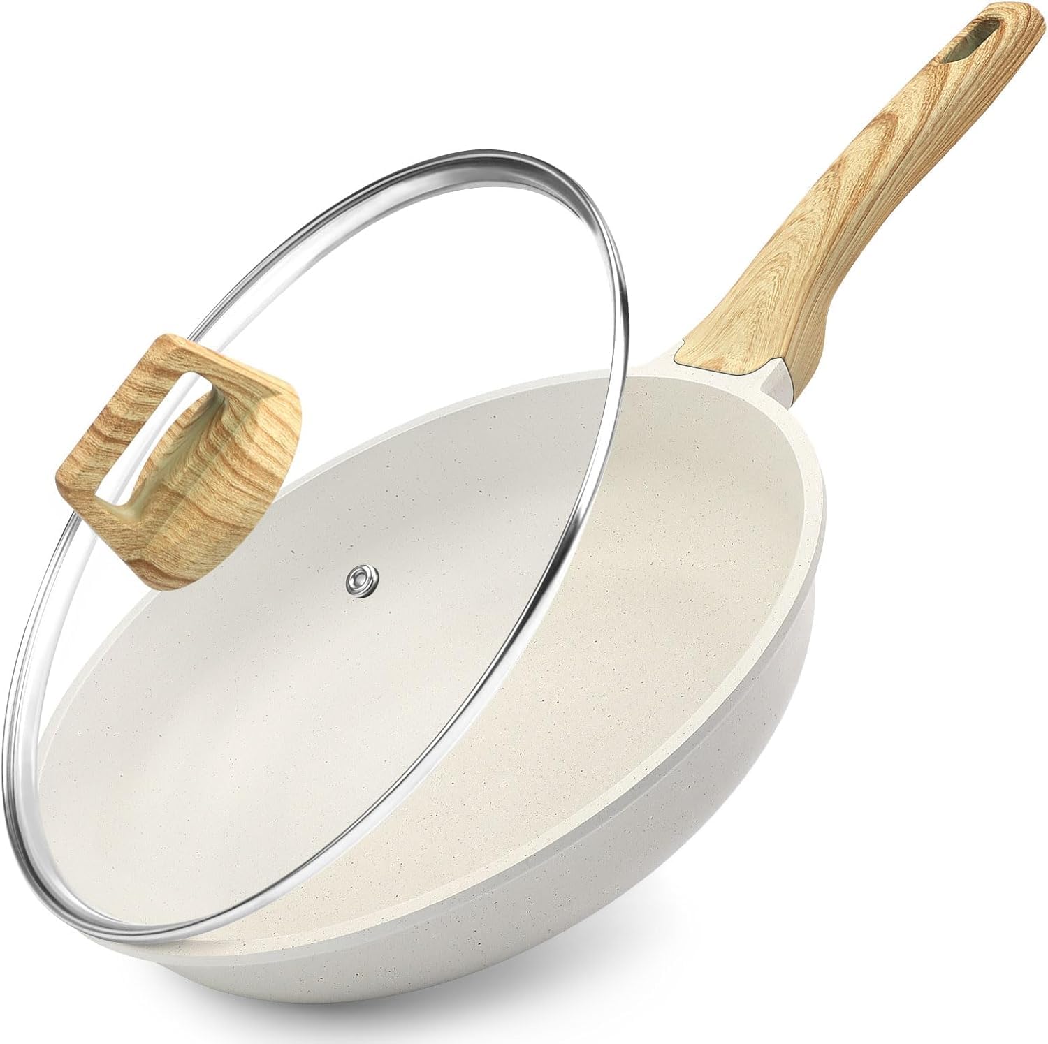 GiPP Granit-Antihaft-Bratpfanne mit Deckel,Gesunde und ungiftige Pfanne,induktionsgeeignet,PFAS und PFOA-frei,spülmaschinenfest,mit Ergonomischer Griff