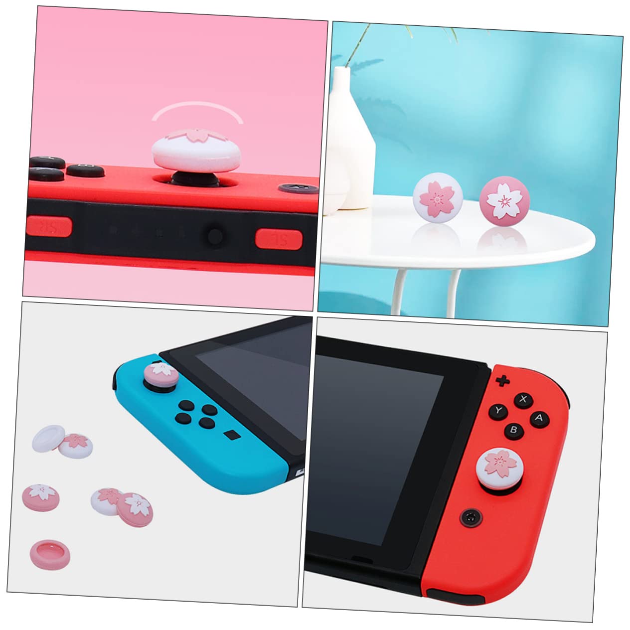 OUNONA 80piezas Cubiertas De Joystick Para Switch De Agarre Pulgar Diversos Estilos y Protección Antideslizante y Anti-rayaduras Para Consola Diseño De Flores Atractivo y Cómodo