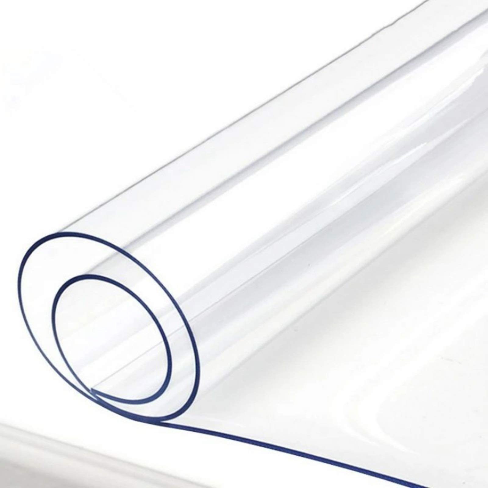 KKCF Chair Mat, Transparent Tablecloth PVC Soft Waterproof Heat-Resistant Dining Table Furniture Protection Pad Home Floor Mats, 4 Thicknesses (Color : Transparent1.0mm, Size : 80x100cm)