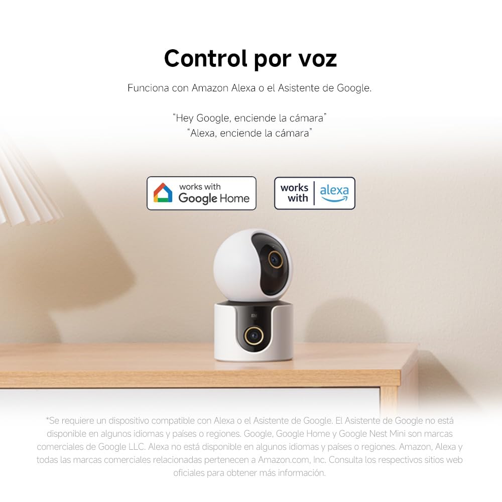 XIAOMI C500 Dual Camara Vigilancia WiFi Interior, Doble 4MP Barrera Virtual | Camara Vigilancia Detección De Personas/Mascotas, Visión Nocturna A Color Starlight, Audio Bidireccional, WiFi 6 2,4/5 GHz
