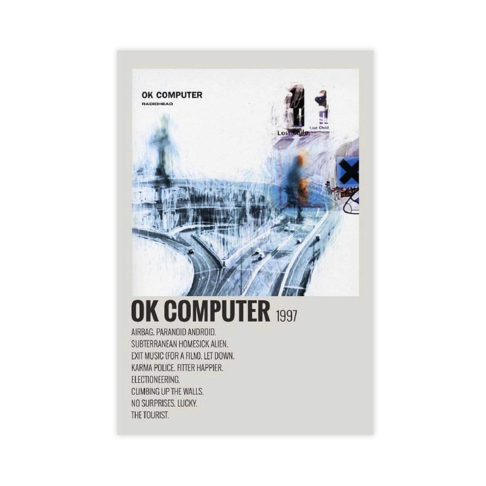 OK COMPUTER 90s Vintage Posters for Room Aesthetic Canvas Poster Bedroom Decor Sports Landscape Office Room Decor Gift 12×18inch(30×45cm) Unframe-style1