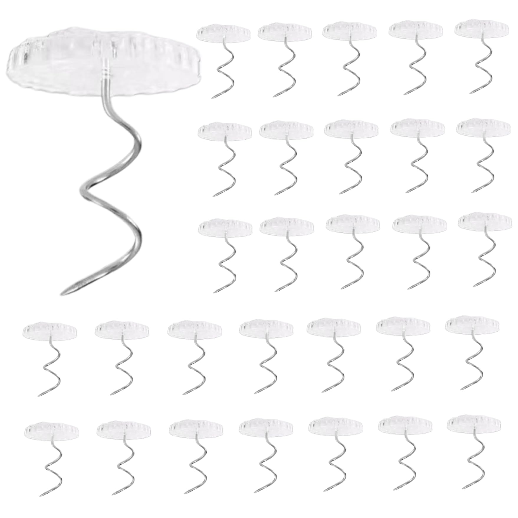 Upholstery Pins, 30PCS Clear Head Twist Bed Skirt Pins, Stainless Steel Bedskirt, Non Slip Headliner for Slipcovers and Bedskirts Bedskirt