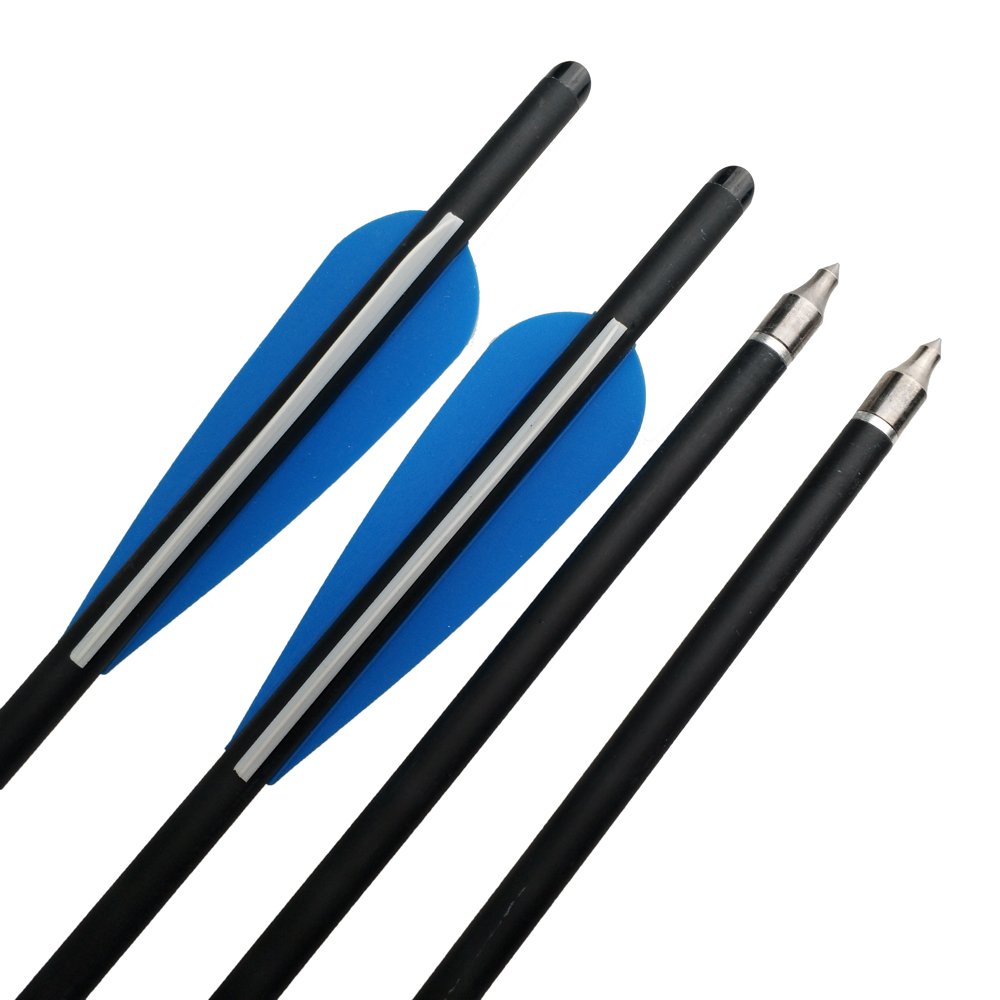 12 Pezzi Frecce per Balestra 22 Pollici Carbonio Frecce per Tiro con L'Arco per Balestra (Blu, 22Inch)