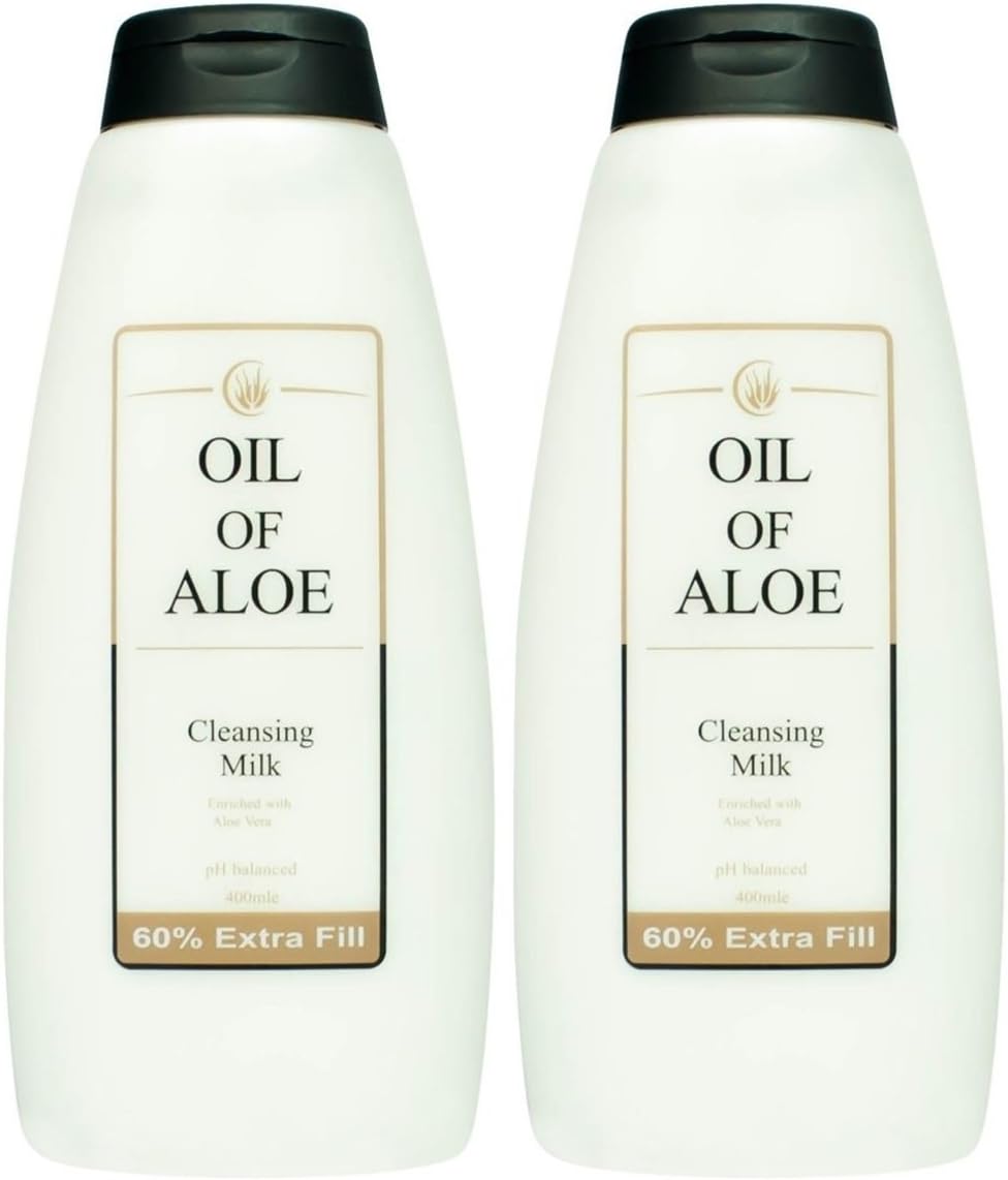 2x OIL OF ALOE CLEANSING MILK PH BALANCE WITH ALOE VERA NEW 400ml