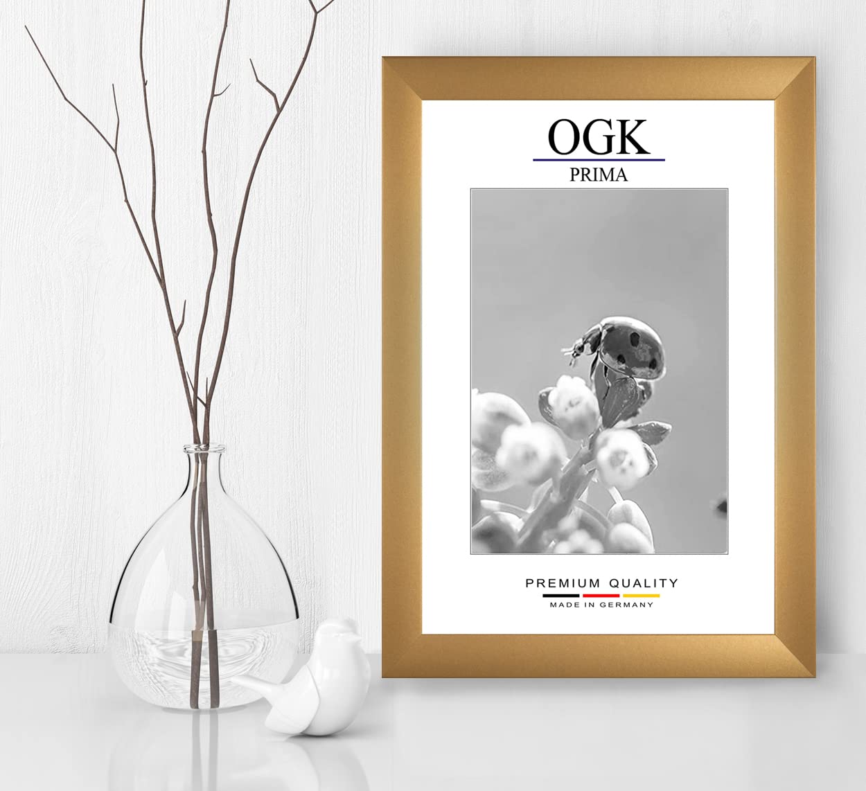 Cornice Foto Oro 43x56 Cm Con Vetro Antiriflesso - Per Poster, Puzzle E Foto - Foto 3