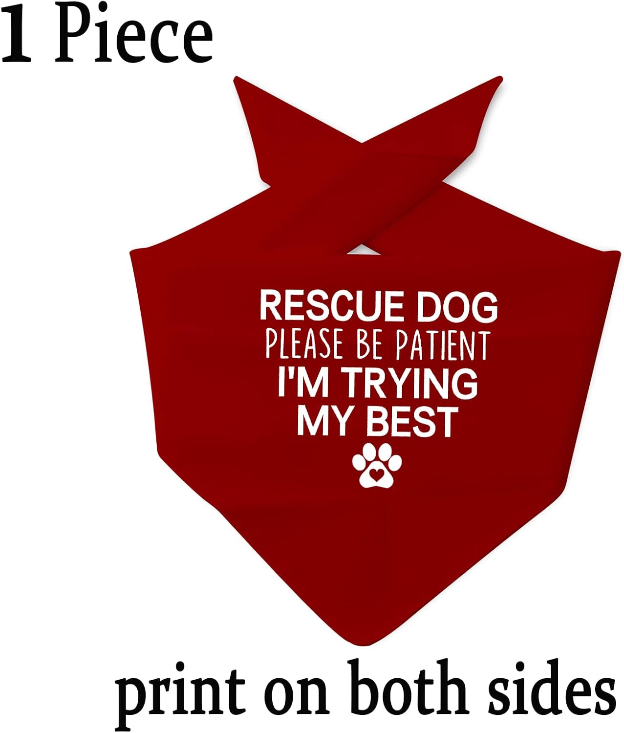 1 Piece Resue Dog Trying My Best/Pardon My Manners Dog Bandana Give Space Rescue Dog Bandana (Trying My Best Do) - Image 3