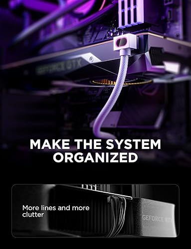 Miniatura 4 de AsiaHorse Hydrus-8PIN GPU PSU Cable de extensión ARGB, cable de extensión de alimentación de alambre de cobre integrado, diseño minimalista