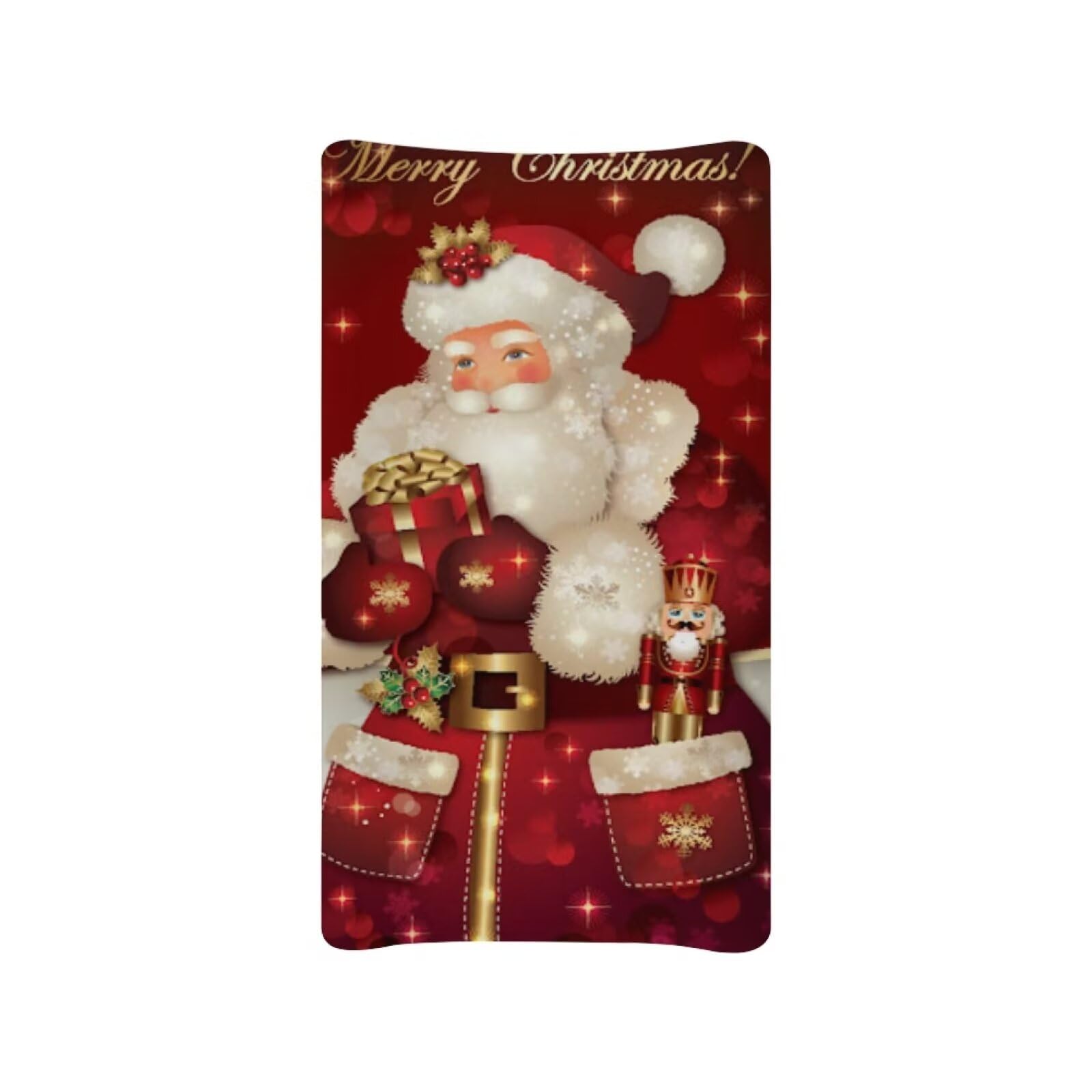 BYCHECAR Christmas Santa Claus Changing Pad Cover Baby Girls Boys Diaper Change Mat Sheet Cover Soft Stretchy Change Table Covers Soft Breathable