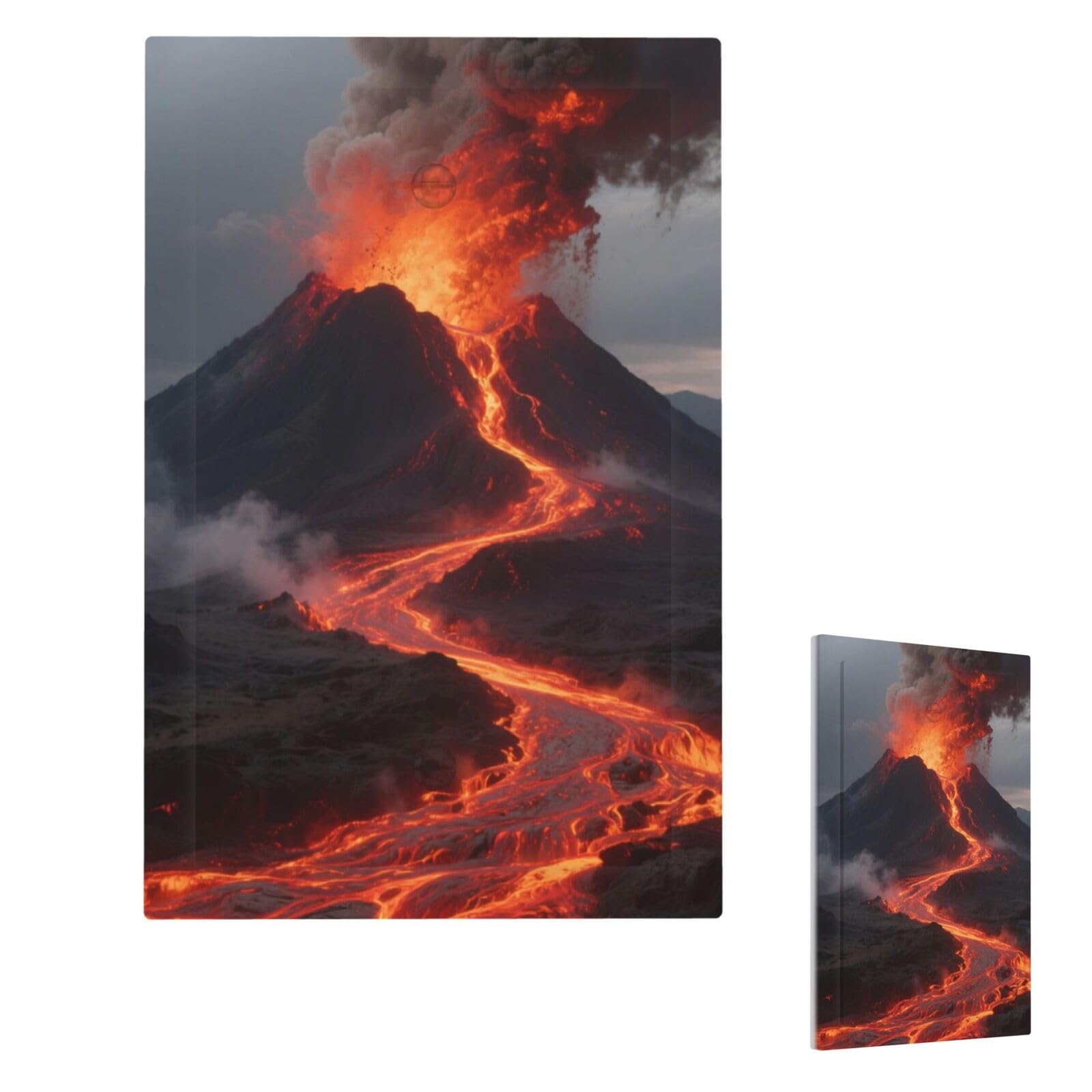 Volcano Wall Plate Cover Modern Decorative 1 Gang Light Switch Cover Unbreakable Receptacle Outlet Covers For Living Room Bedroom Home Decor Single Blank