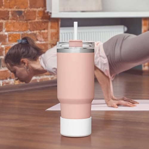 Miniatura 6 de Bota de silicona para vaso Stanley, reduce el ruido y protege la parte inferior de la botella, se adapta a Stanley Quencher de 40 onzas y IceFlow de