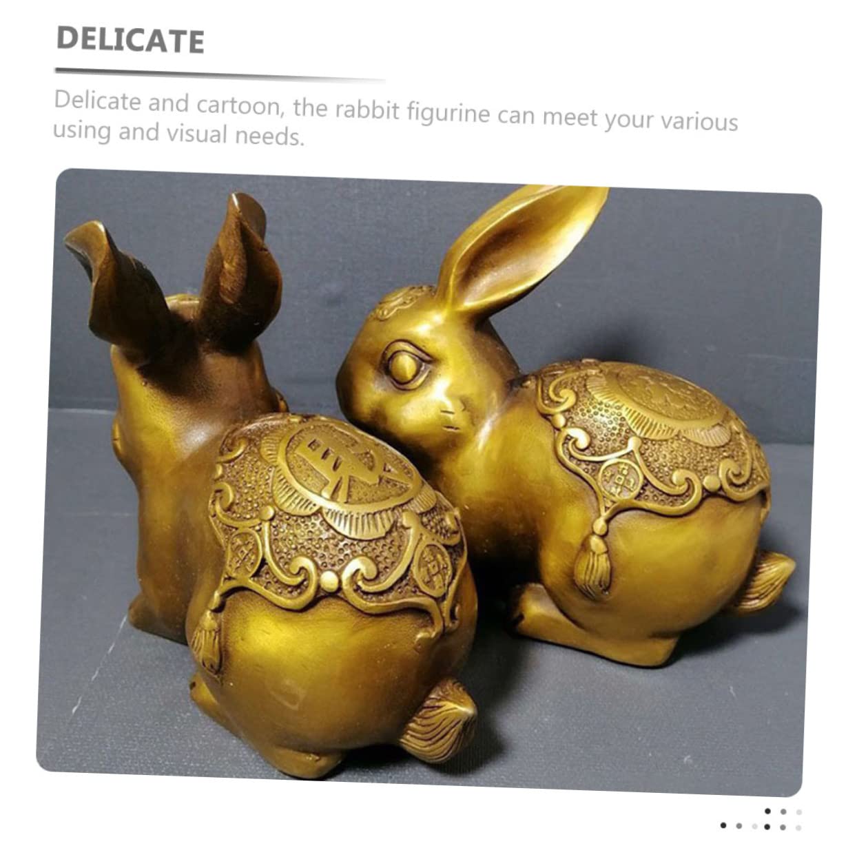 ULTECHNOVO Statue de Lapin en Cuivre Décoration Intérieure Détaillée Maison Bureau