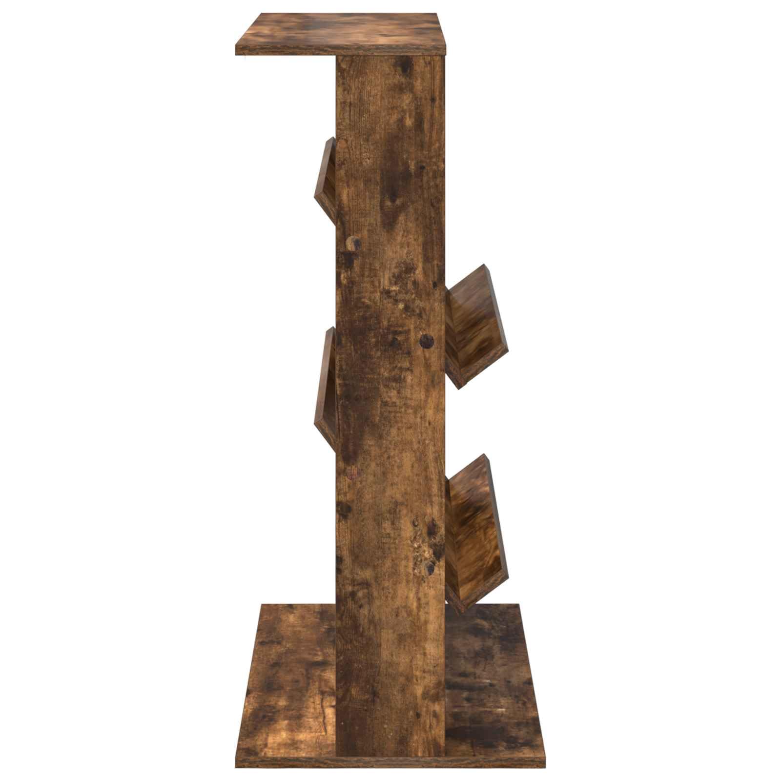 Regał na magazynek z materiału drewnopochodnego w kolorze wędzonego dębu, 70 x 41 x 96 cm, z 2 półkami do przechowywania mediów, salonu, biura, wszechstronny, trwały, nowoczesny design