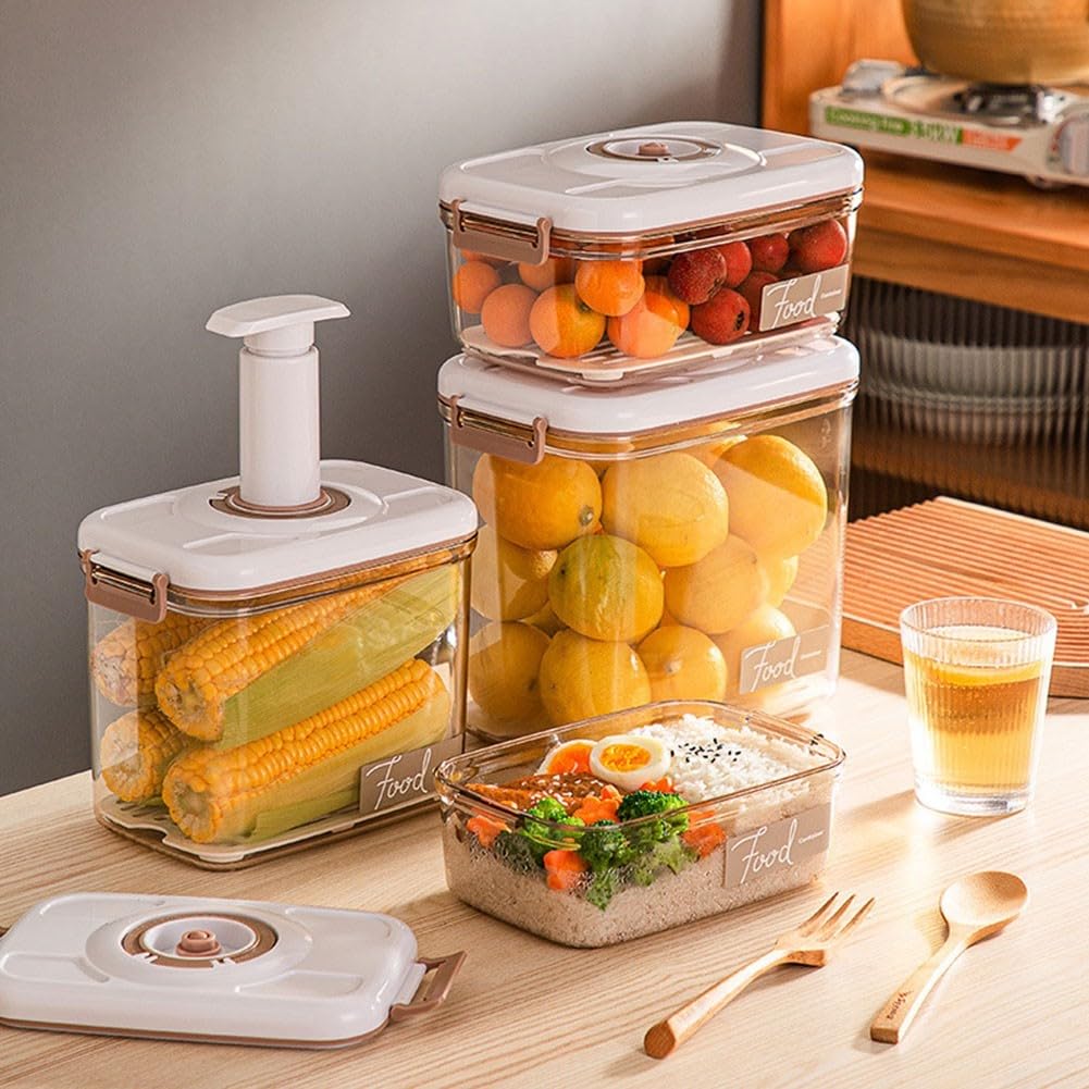 Scatola sottovuoto per alimenti secchi, snack, caffè, cereali, noci e avanzi, compatibile con pompe per vuoto standard (E)