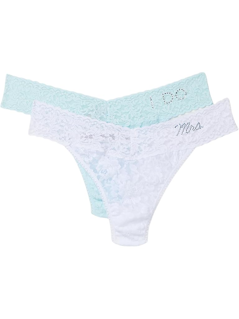 White Hanky Panky "I Do" & "Mrs" Box Set Original Rise Thong 2-Pack