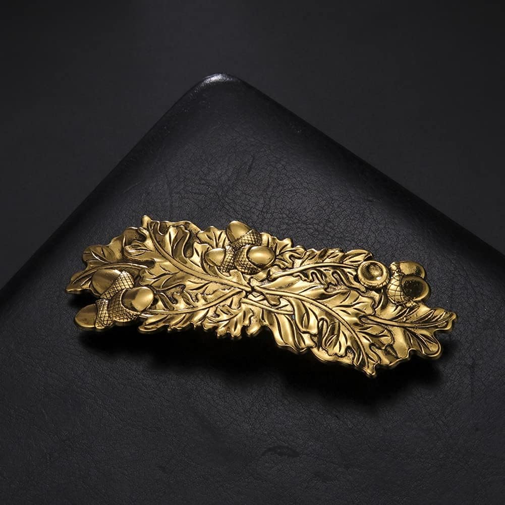 Dreamtimes Oak Leaf Hair Clip Large Hand Crafted Metal Barrette French Hair Clip Vintage Viking Celtic Knot Protection Hair Clip Barrettes Gift for Women Girl viking Hair accessories - Image 5