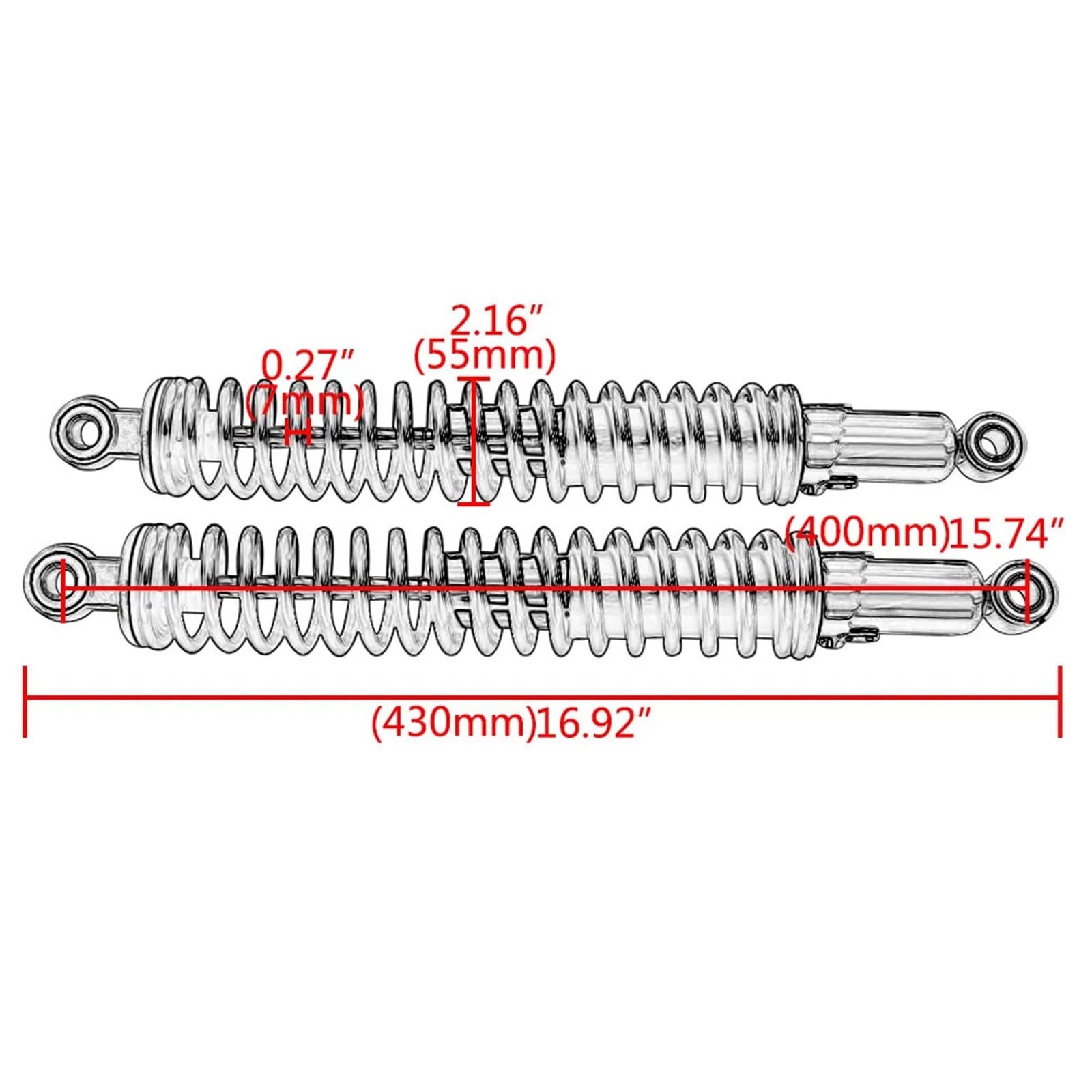 Motocykle amortyzatora Amortyzator sprężynow Amortyzator Tylnego Zawieszenia Motocykla 400mm Pasuje Do Honda X185 XL185S XL125S Pasuje Do Benly 50S CL50 CD50 DAX
