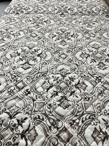 Image of JAPA Multicolour Kilim Pattern Quilted Velvet L-Shape Seat-Only Sofa Cover for 3+2 Seater - Non-Slip Washable Daily Use Sofa Protector, Luxury Sofa Mat for Living Room