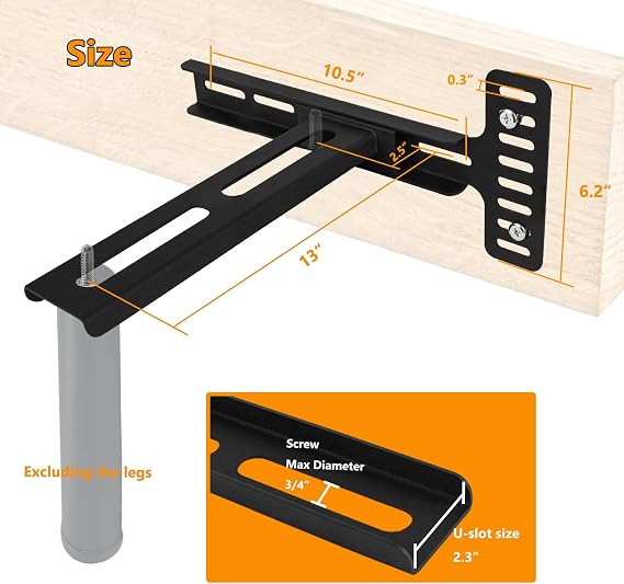 2Pcs Headboard Brackets, Universal Headboard Brackets for Metal Bed Frame Adjustable Headboard Wall Mounting Bracket with Footboard Extension Kit Fit Many Size Beds