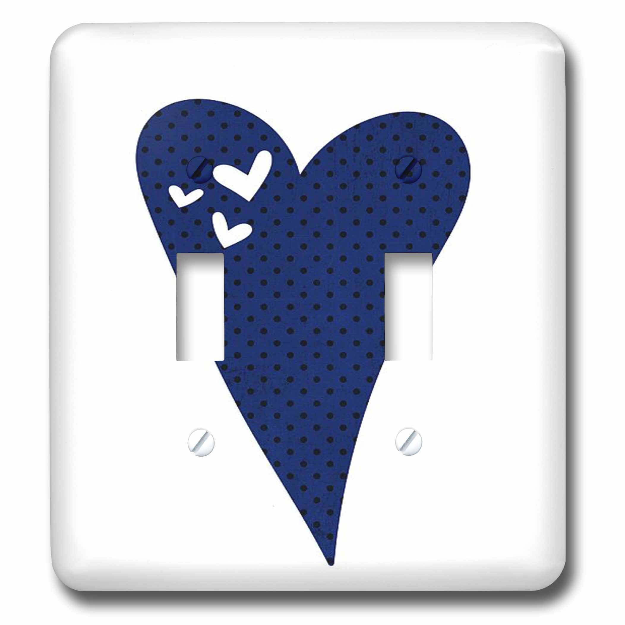 Embellecedor de interruptor decorativo con diseño artístico de corazón y lunares 3dRose LSP